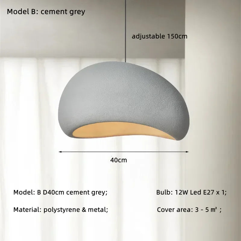 Wabi-Sabi LED Pendant Light – Modern Resin Chandelier for Living & Dining Rooms