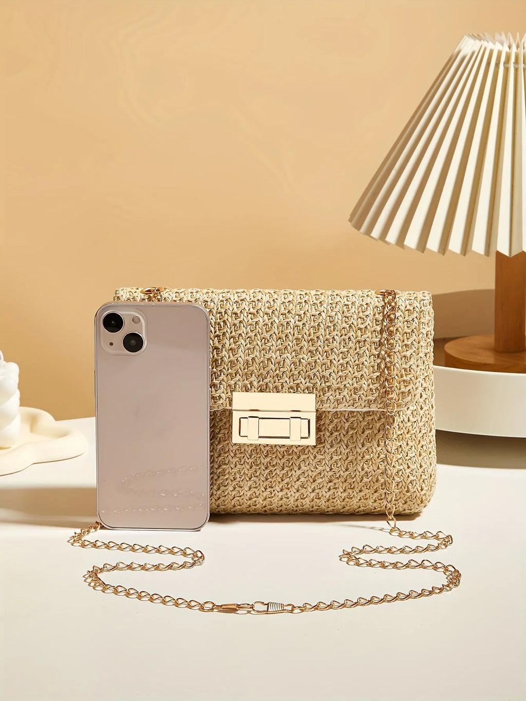 Handwoven Straw Shoulder & Crossbody Bag – Lock Closure, 7 Colors