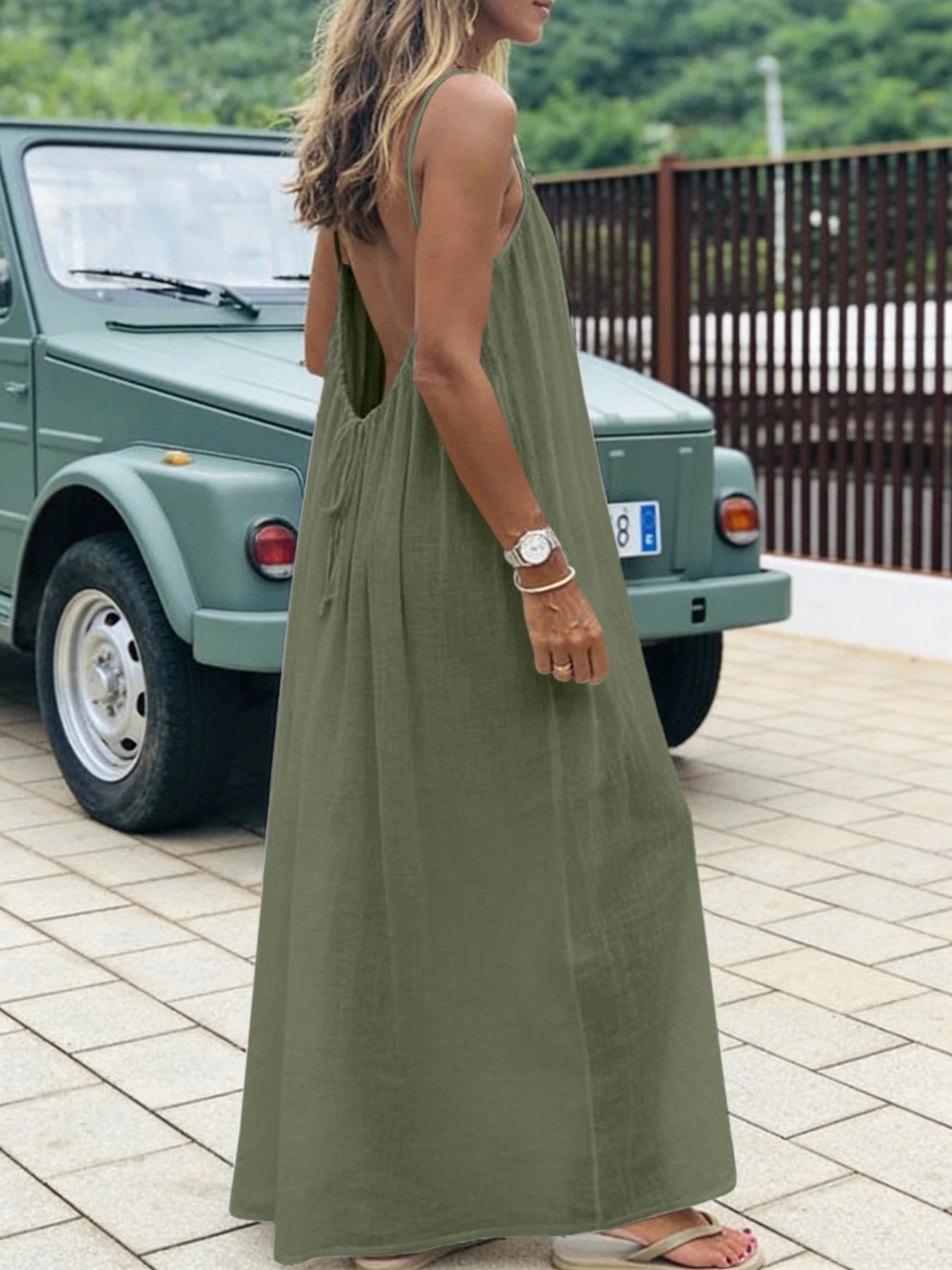 Backless Long Loose Maxi Dress