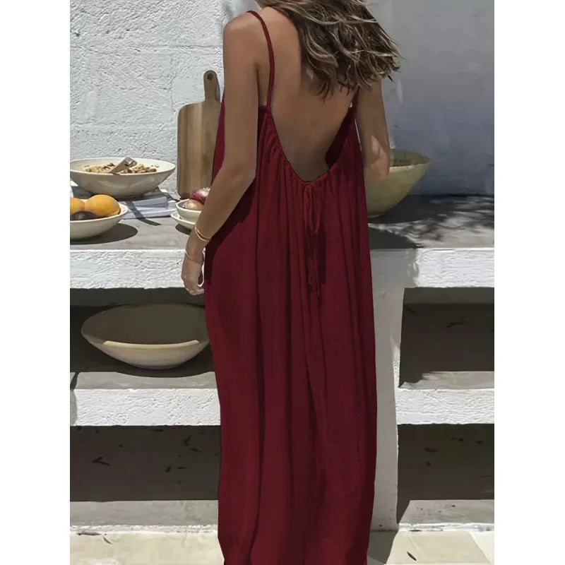 Backless Long Loose Maxi Dress