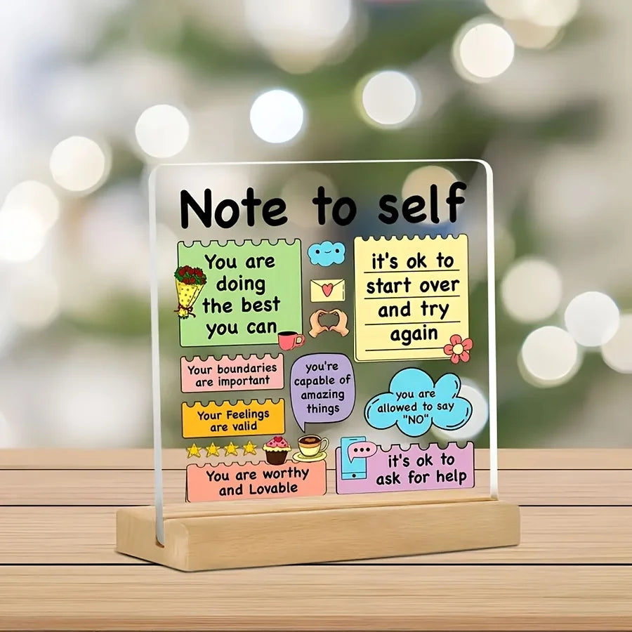 Acrylic Positive Affirmation Sign – Self-Love Desk Decor