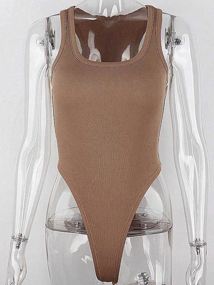 Women's Knit Sleeveless Bodysuit Top