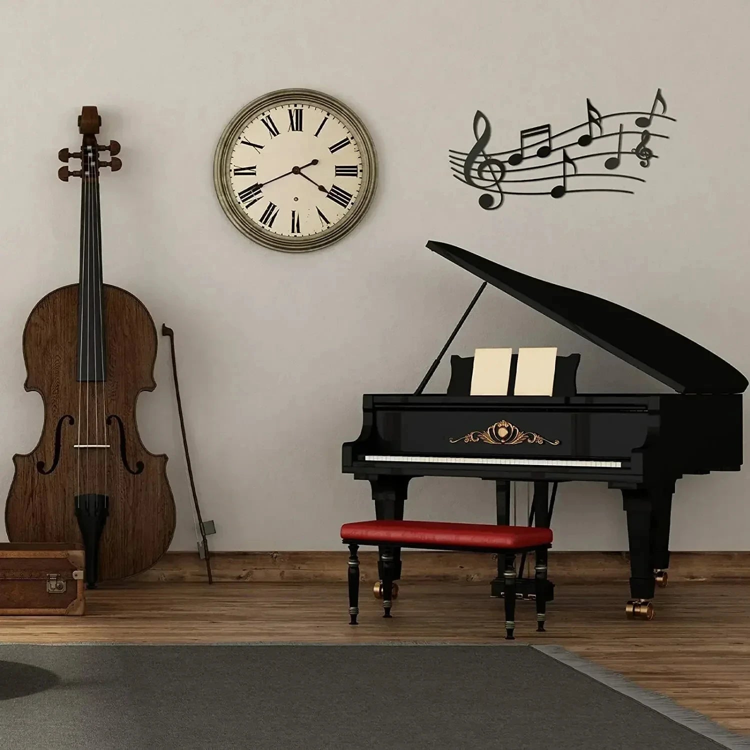 Metal Music Note Wall Art – Vintage Hanging Sign Decor