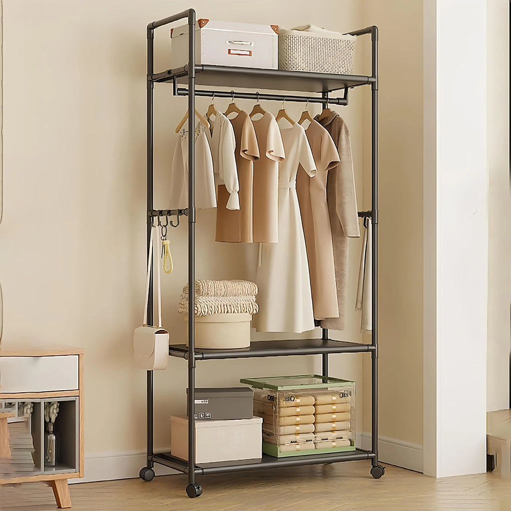 Rolling Garment Racks for Hanging Clothes Standing Clothes Rack Clothes Rack For Hanging Clothes Holds Hats Scarves And Ties
