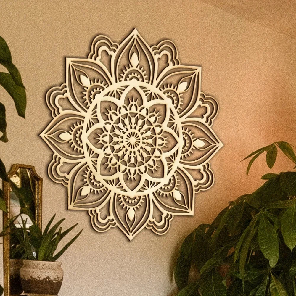 Moroccan Mandala Metal Wall Art – Boho Living Room Decor