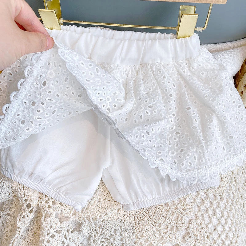 Baby Girls' Lace Vest & Shorts Set | Noir Belle