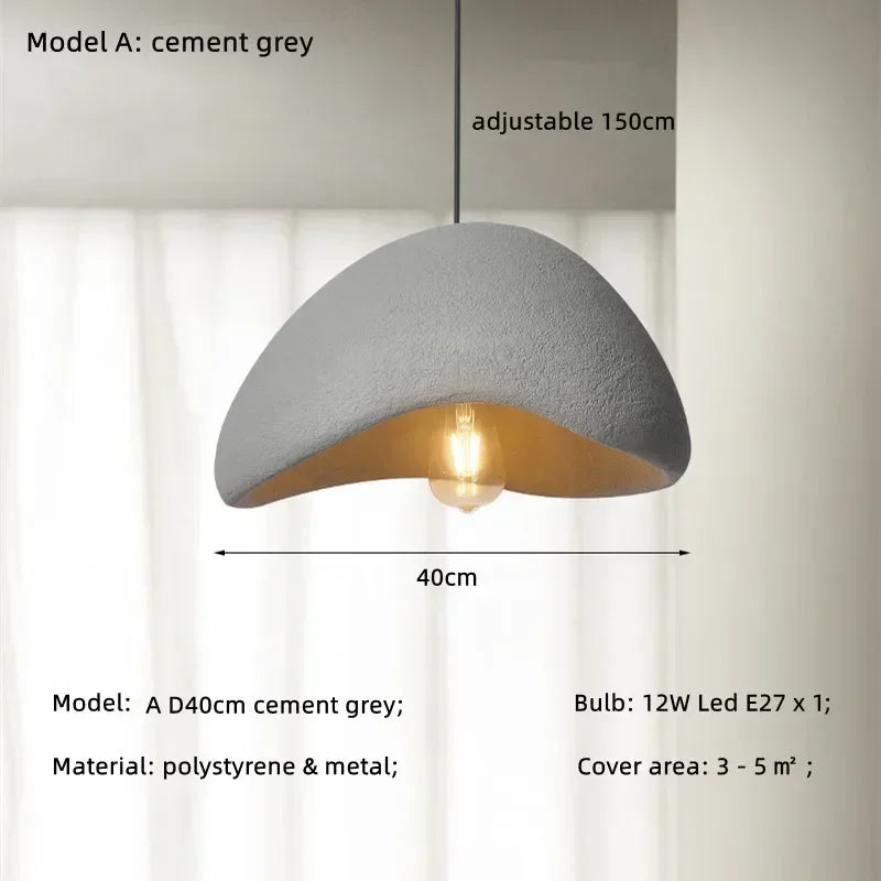 Wabi-Sabi LED Pendant Light – Modern Resin Chandelier for Living & Dining Rooms