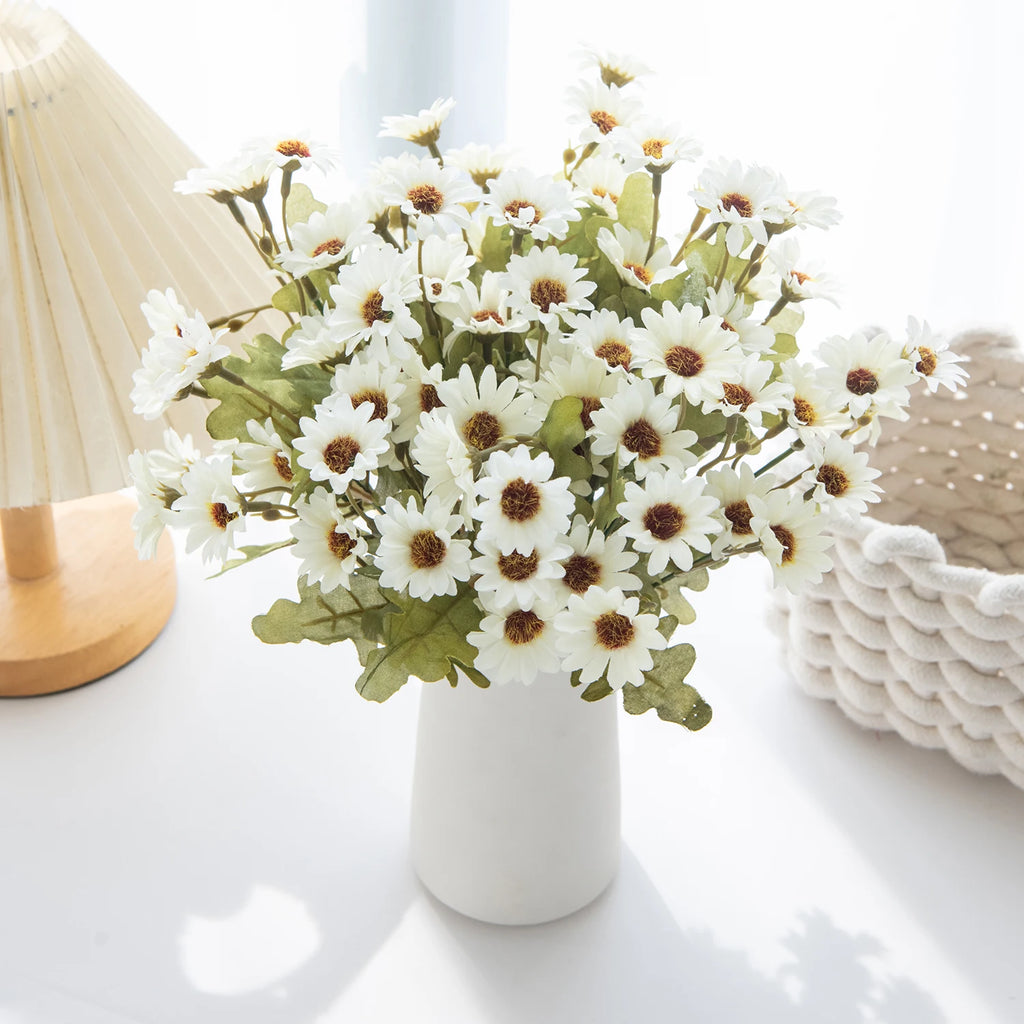Artificial Plastic Daisy Flowers Centerpieces Fake Plant Wedding Room Home Party Gifts Handheld Arrangement Festival Bouquet