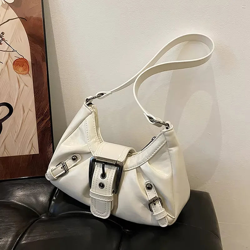 Y2K Retro Pleated Hobo Shoulder Bag for Women Hot Selling Maillard Style Underarm Bag Clutch Handbags for Travel Work Shopping