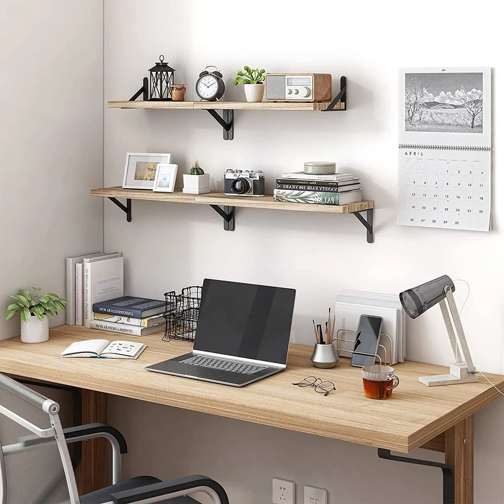 Floating Wood Wall Shelves – Mounted Display & Storage