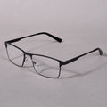 May Flower Anti Blue Light Reading Glasses Men Metal Prescription Eyeglasses With Spring Hinge Blue Color Frame For Men +75+175