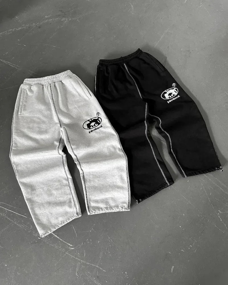 Y2K Cargo Joggers –  Unisex-Wide-Leg Harajuku Street Trousers