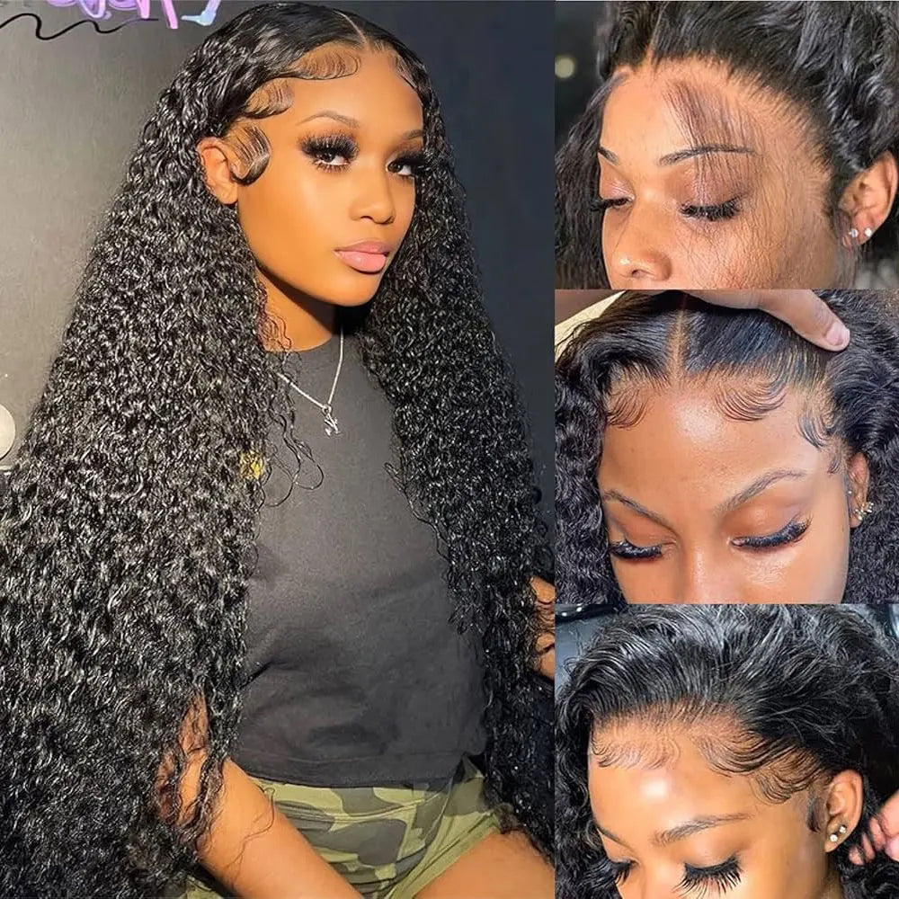 HD Transparent Jerry Curly Lace Front Human Hair Wig