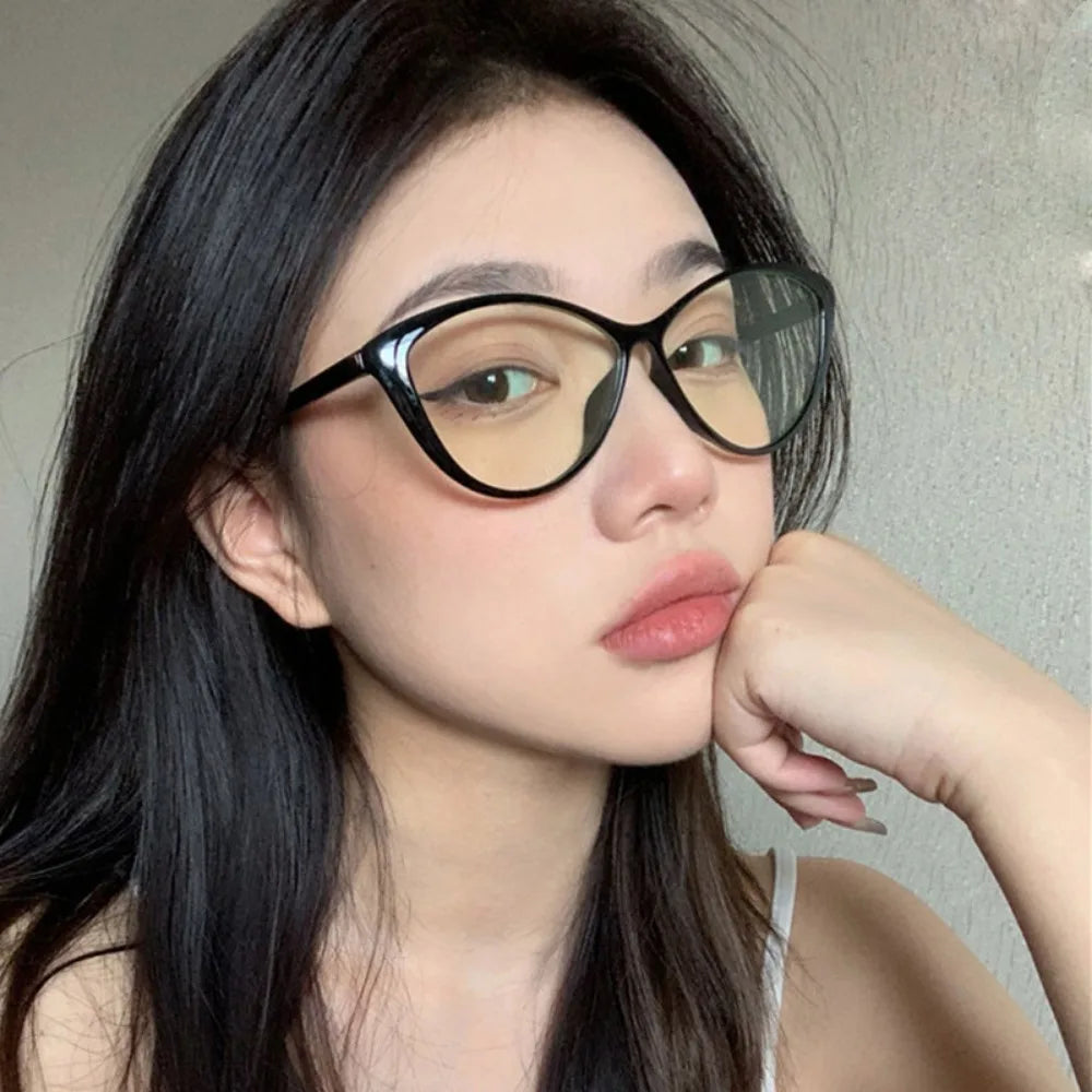 Cat Eye Anti Radiation Glasses For Women/Men Replaceable Lens