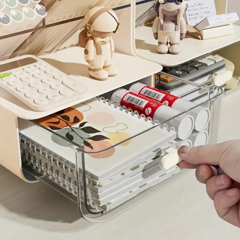 Multi-Layer Desk Organizer Large Capacity Office Accessories Slanted Insert Pencil Holder Storage Box Stationery Supplies School