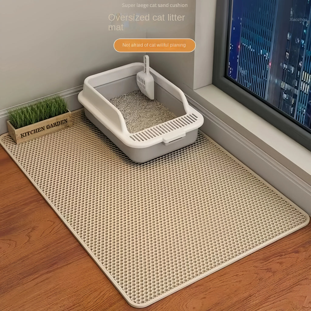 Cat Litter Mat Waterproof Double Layer Pet Litter Box Mat Pet Toilet Cat Mat Nonslip Sand Cat Washable Mat Pet Clean