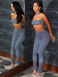 Dot Print Halter Tank & Ankle Leggings Set – Streetwear