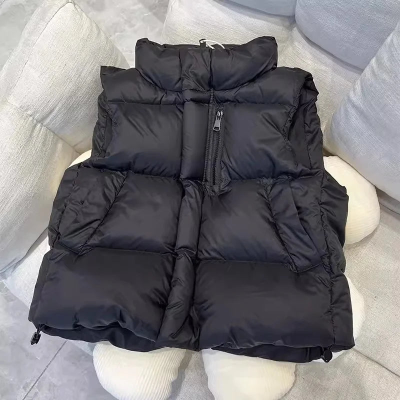 Girl's Vest Jacket Autumn Spring Boy's Down Waistcoat Children Winter Cotton Stand Collar Sleeveless Coats Kids Fashion Clothes