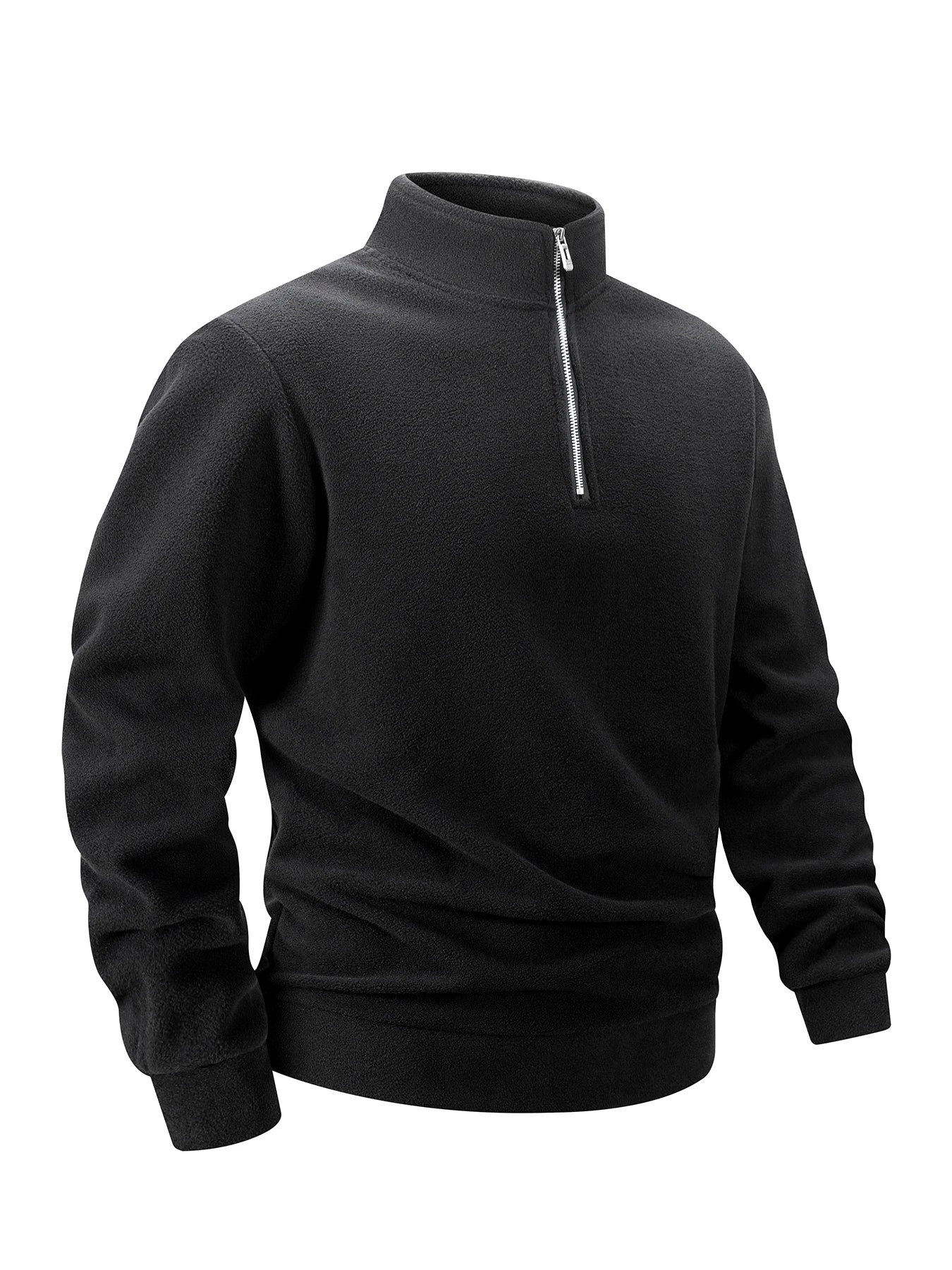 Men's Quarter-Zip Fleece Sweatshirt – Stand Collar Pullover