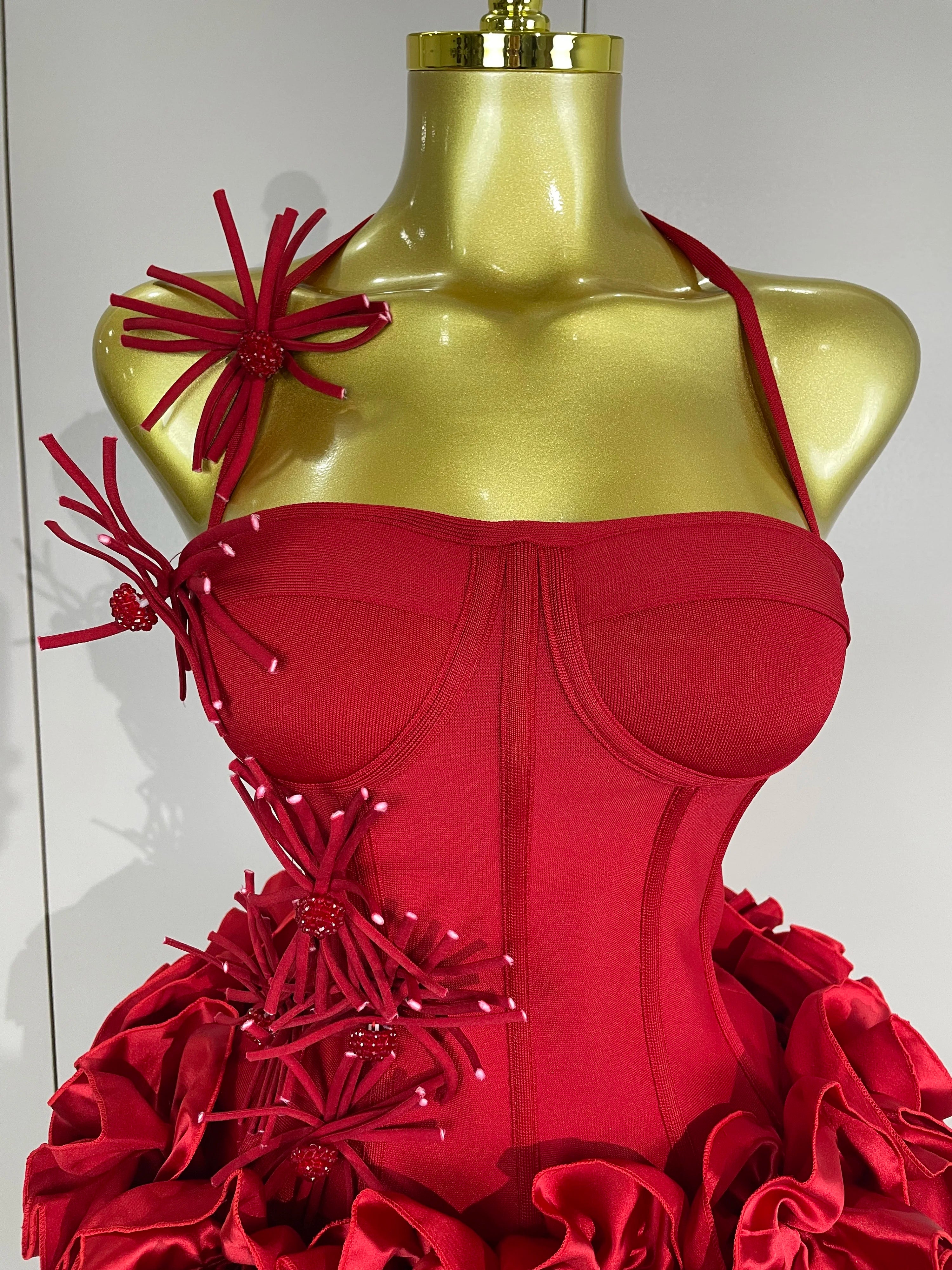 Halter Bandage Two-Piece Party Gown Set – Club & Prom