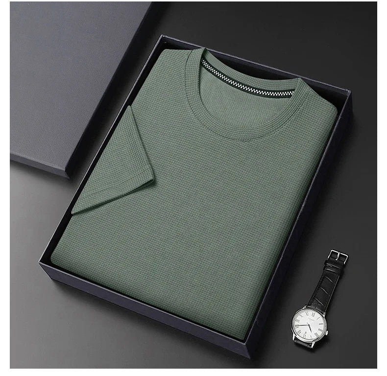 Men's Waffle Knit Short-Sleeve Tee – 7 Colors, S–4XL