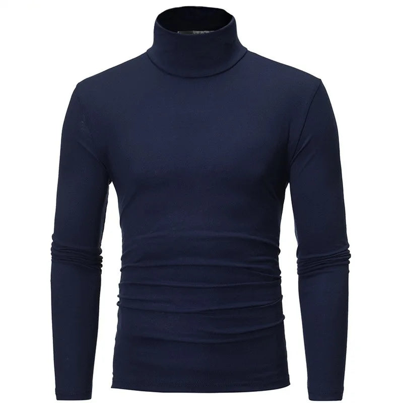 Men's Slim Fit High Neck Long Sleeve T-Shirt