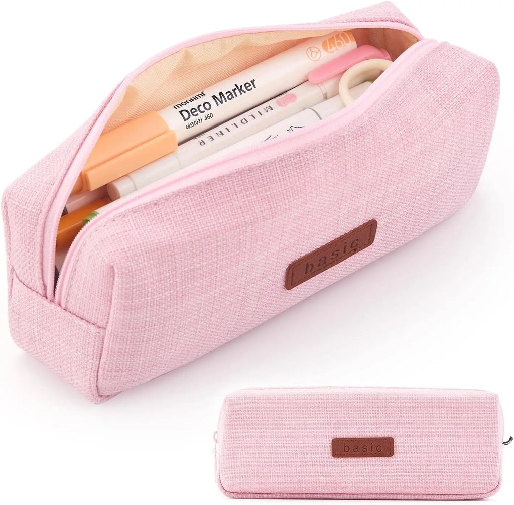 Canvas Pencil Case Student Pouch Coin Cosmetic Bag Office Stationery Organizer For Teen Girl Boy School Supplies