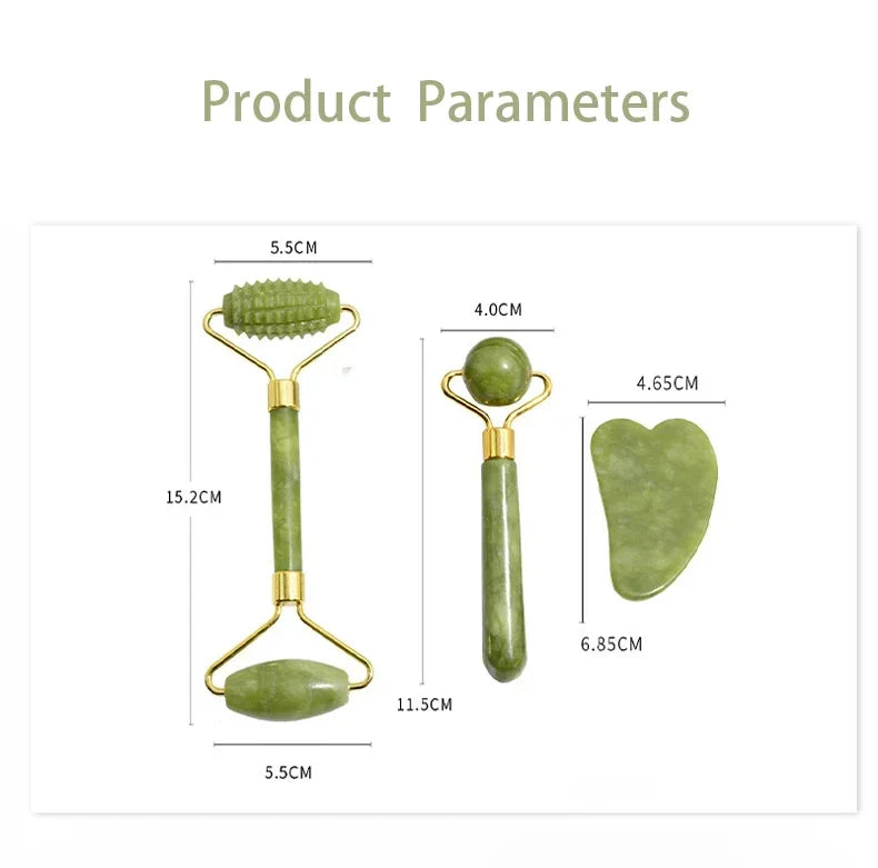 Natural Jade Roller Face Gua Sha Natural Stone Body Neck Massager Acupoint Eye Care Spa Massage Tools Massage Visage Lifting
