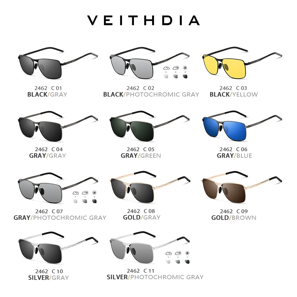 VEITHDIA Brand Men's Vintage Sports Sunglasses Polarized UV400 Lens Eyewear Accessories Male Outdoor Sun Glasses For Women V2462
