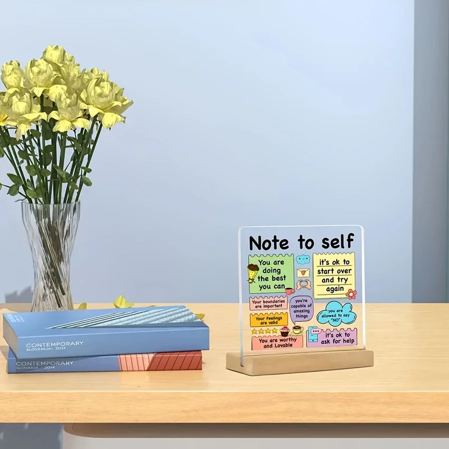 Acrylic Positive Affirmation Sign – Self-Love Desk Decor