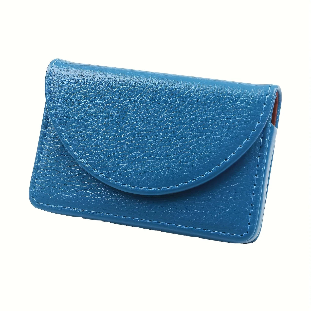 Luxury Lychee Pattern Leather Business Card Holder, Large Capacity Metal Magnetic Closure,Desk Organizer for Office, Office Desk