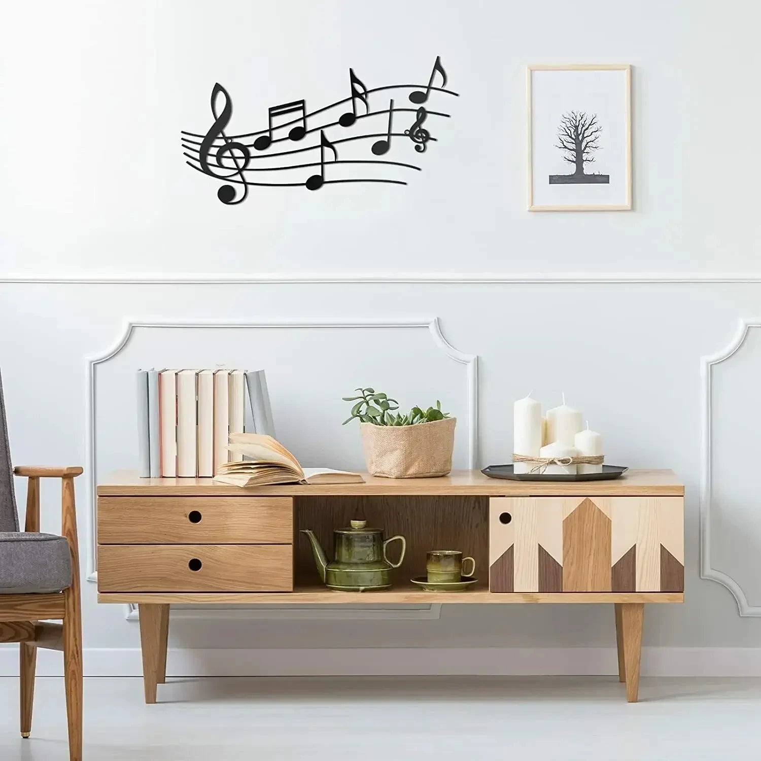 Metal Music Note Wall Art – Vintage Hanging Sign Decor