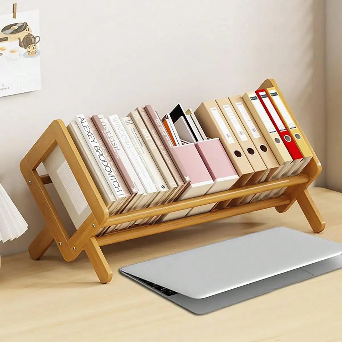Bamboo Desktop Bookshelf – Decorative Desk Shelf