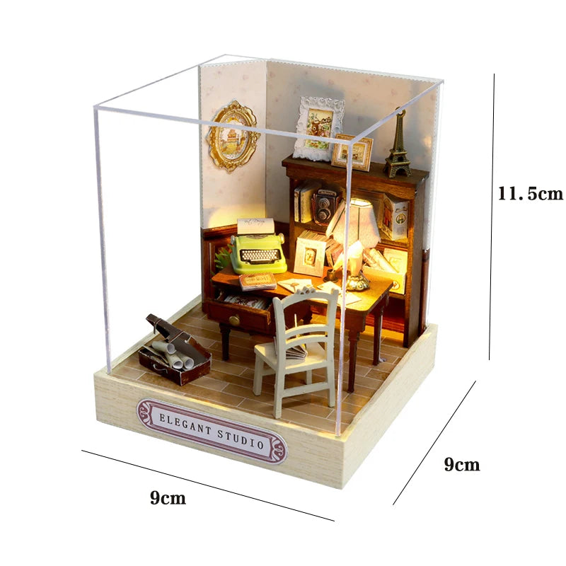 Miniature 3D Wooden Puzzle Dollhouse – 18 Designs