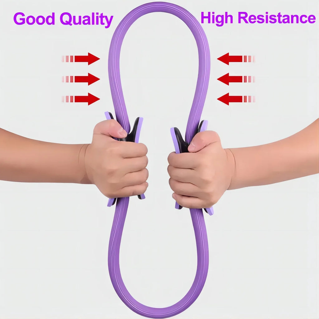 5-Piece Set of Women's and Girls' Yoga Fitness Circular Training Rings, Pilates Elastic Resistance Rings, Fitness Exercise Belts
