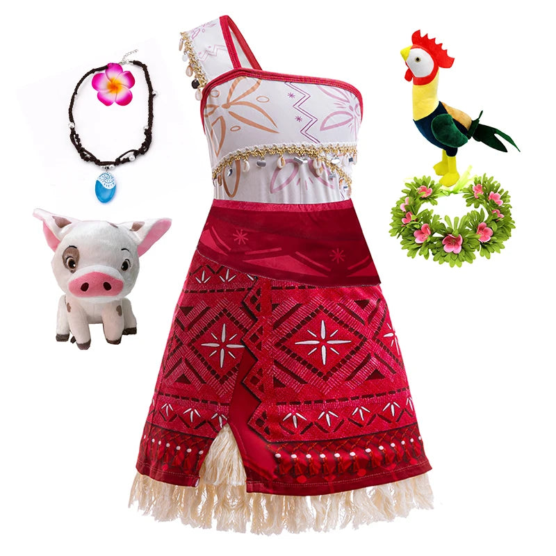 Girls' Moana 2 Princess Costume Dress – 10 Styles, 2T–12T