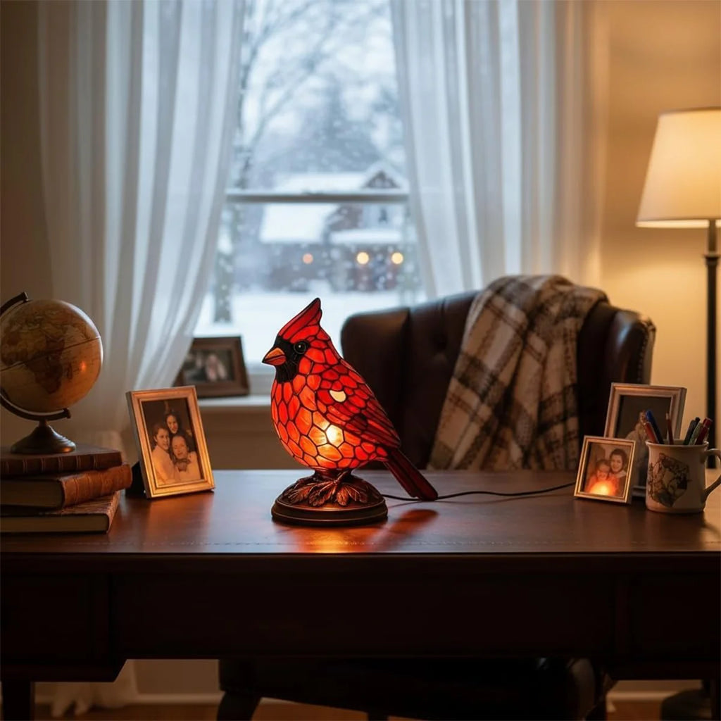 Cardinal USB Bedside Night Lamp – Red Modern Table Light