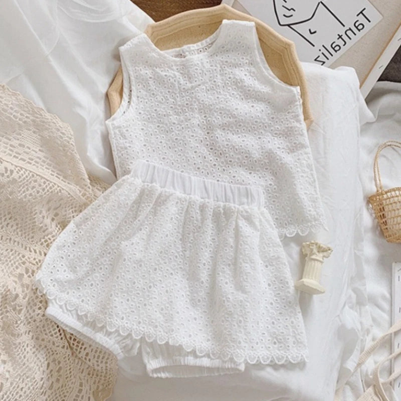 Baby Girls' Lace Vest & Shorts Set | Noir Belle