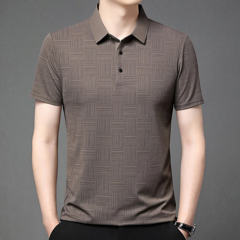 Men's Printed Business Casual Polo Shirt – 5 Colors, S–4XL