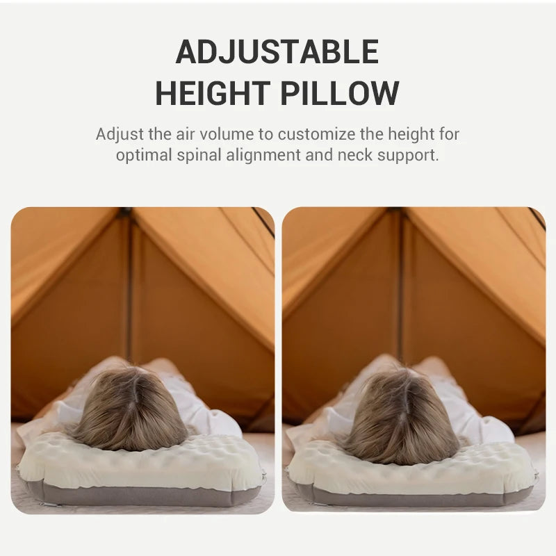 WESTTUNE Camping Inflatable Pillow Portable Compressible Folding Ice Sillky Pillow Outdoor Travel Pillow for Neck Lumbar Support