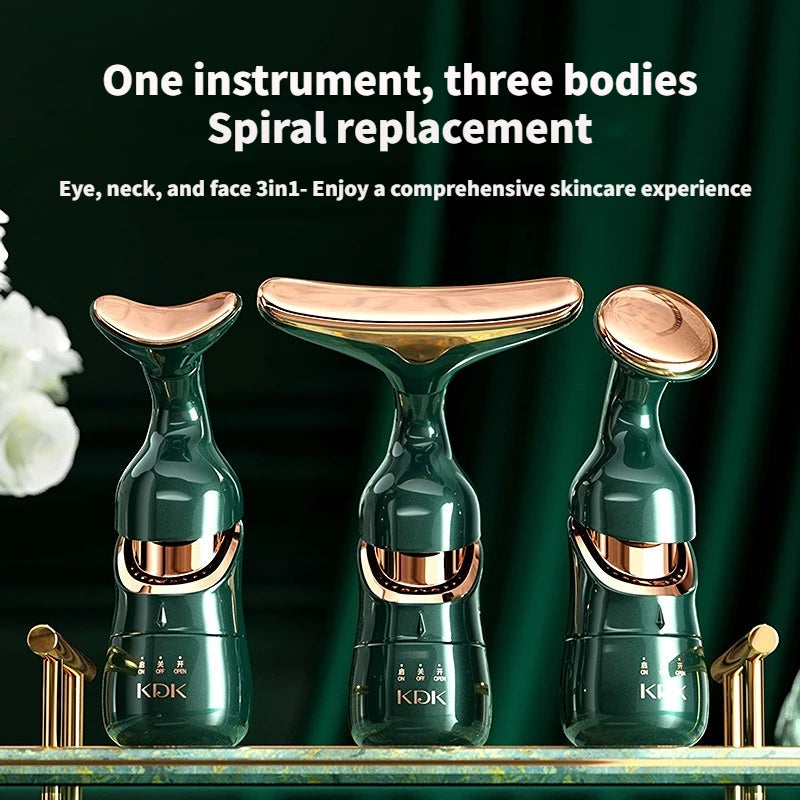 Microcurrent Face & Neck Lifting Massager – LED Vibration