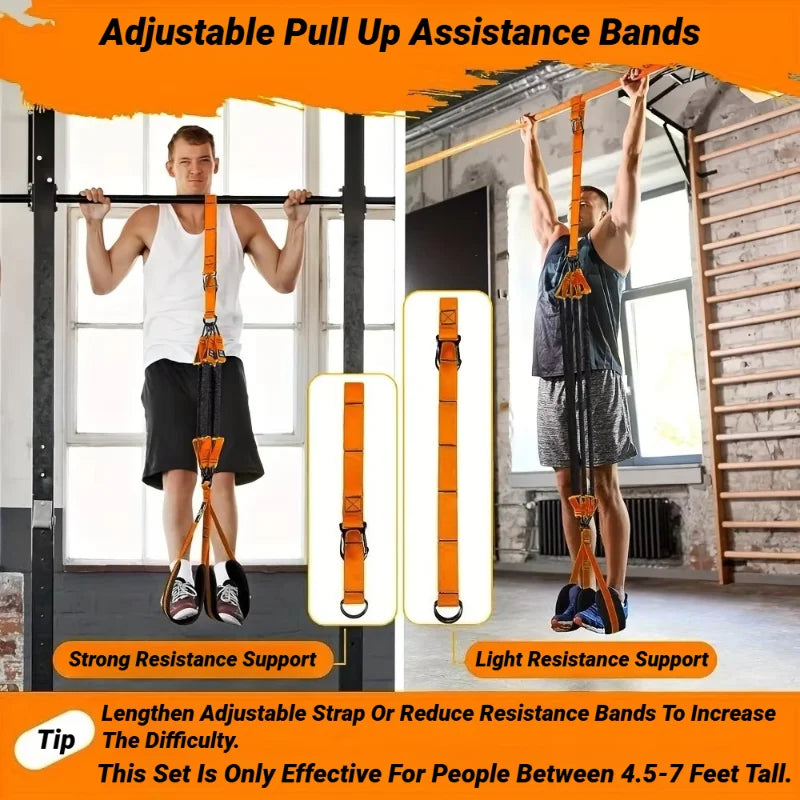 Pull-Up Power With Auxiliary Trainer Elastic Rope Pull Bar Fitness Home Men'S Band Latex Up Assist Belt Indoor Exercise