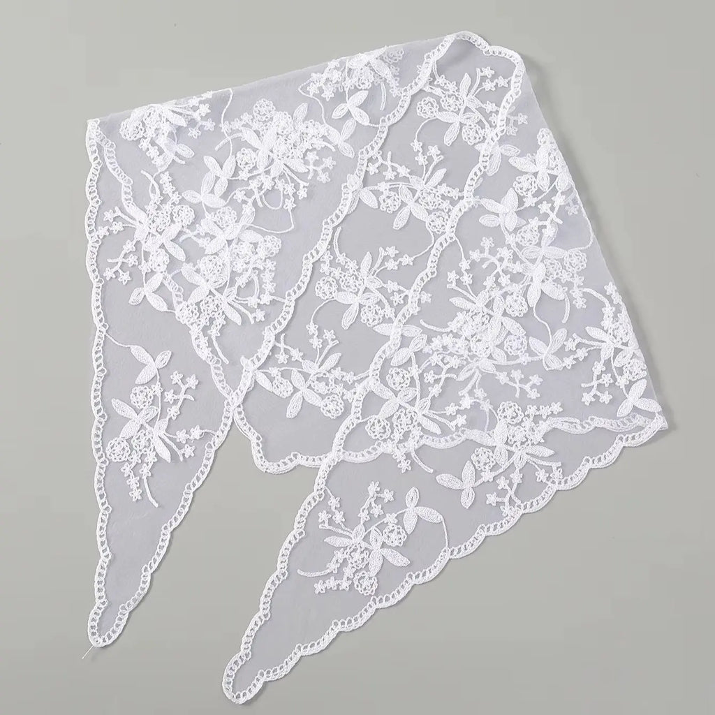 Fashion Ins Lace Hair Scarf Women Retro Triangle Hair Bands Vintage Triangular Headscarf Girls Elegant Headwear Hair Accessories