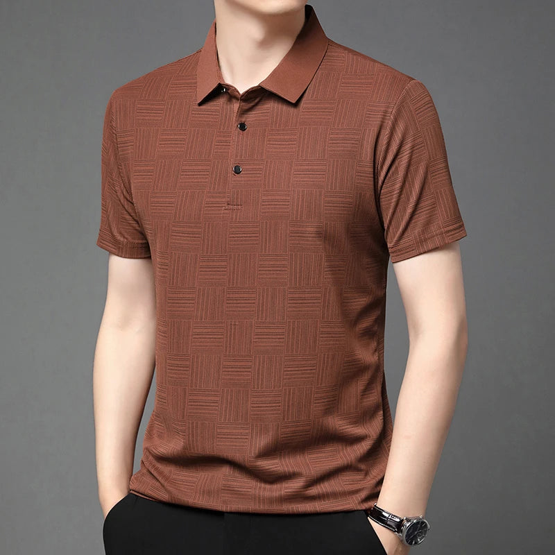 Men's Printed Business Casual Polo Shirt – 5 Colors, S–4XL