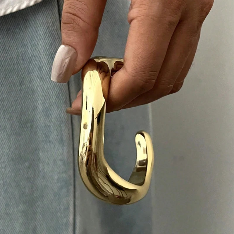 3-Piece Wavy Resin Cuff Bangle Set – Chunky Minimalist
