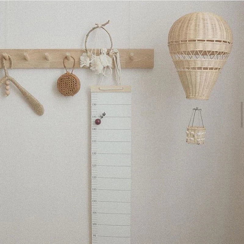 Handwoven Rattan Hot Air Balloon Wall Hanging Decor