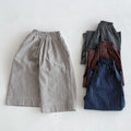 Boys Girls Linen Cotton Stripe Trousers For Children's Clothes Fall Spring Boy Loose Casual Harem Pants Kids Long Pants for 1-6T