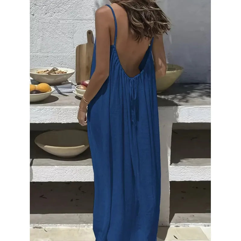 Backless Long Loose Maxi Dress