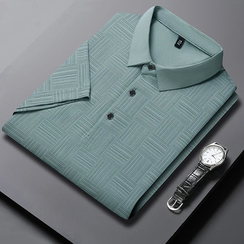 Men's Printed Business Casual Polo Shirt – 5 Colors, S–4XL