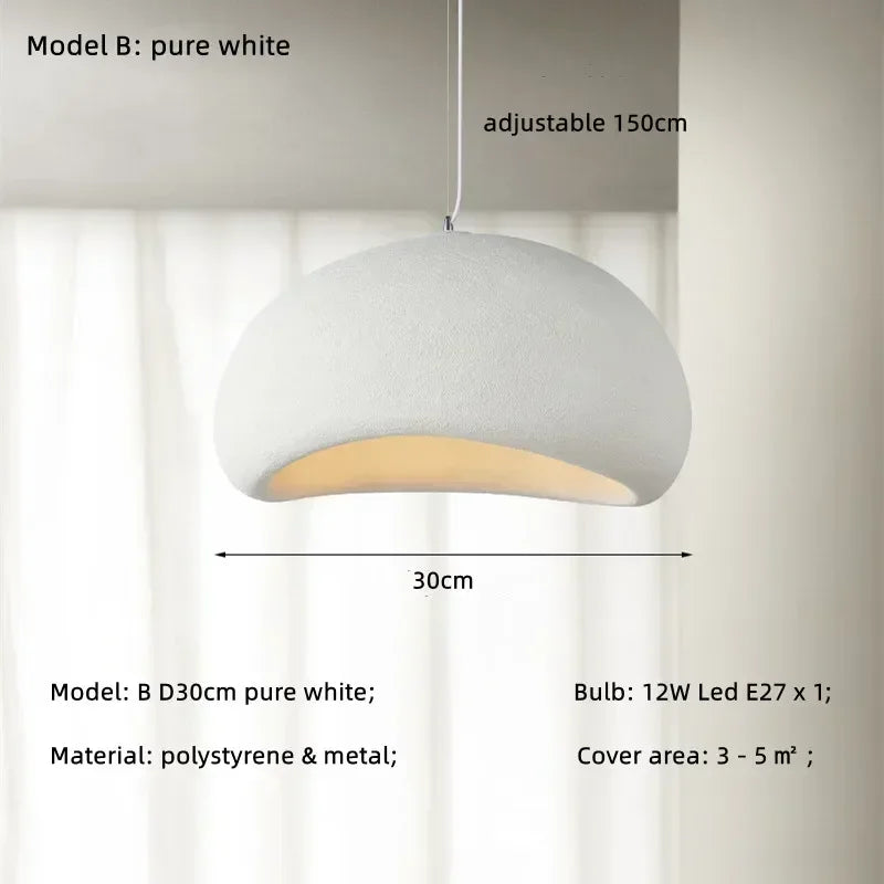 Wabi-Sabi LED Pendant Light – Modern Resin Chandelier for Living & Dining Rooms